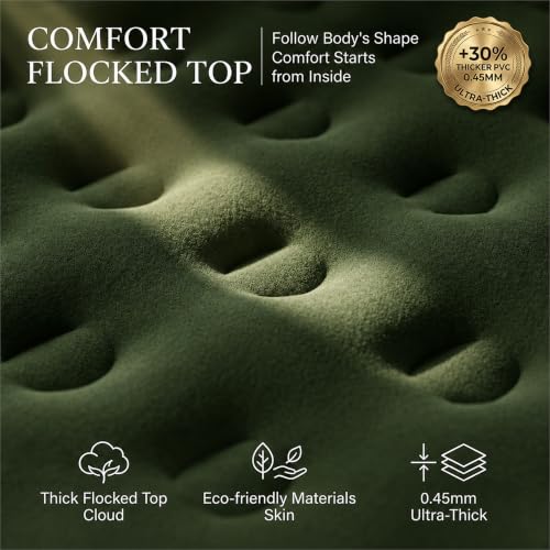 Zearna 18-Inch King Size Air Mattress with Built-In Pump & Flocked Top