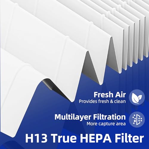 Pulluty 2 Pack HSP002 True HEPA Air Filter Replacements for Hathaspace HSP002 - 3-in-1 Activated Carbon & Pre-Filter, 2 Sets