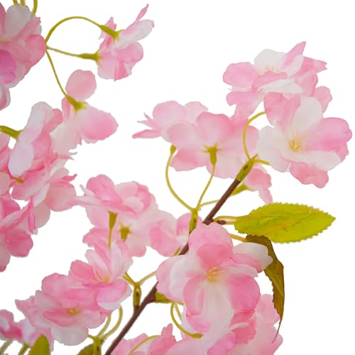6ft Artificial Cherry Blossom Tree with White Planter - Sakura Flower Decor - Variation of Chery Blossom Tree