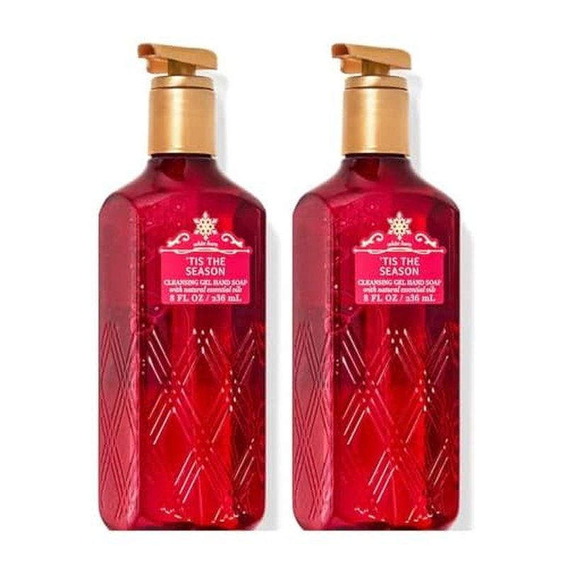 Bath & Body Works Hand Soap, Cleansing Gel, 8 Fl Oz Pack of 2 (Tis The Season)