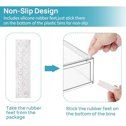 Wide 3-Pack Clear Stackable Acrylic Drawer Organizers for Makeup and Beauty Supplies