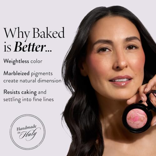 Laura Geller Baked Marbleized Blush & Angled Brush - Natural Glow for Mature Skin