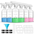 16oz Clear Glass Spray Bottles,6 Pack Glass Spray Bottles Refillable Empty Bottle with Adjustable Nozzle,Spray Bottle for Essential Oils,Cleaning,Pets,Hair Mister