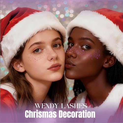 Wendy 10PCS Glitter Freckles Face Tattoo, Makeup Patches - Face Glitter Makeup Speckles, Waterproof Face Glitter Speckles Patches, Cute Glitter Makeup Accessories for Women(Green)