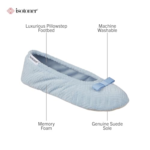 Women's Diamond Microterry Ballerina Slippers Blue Fog - 5-6 Variation
