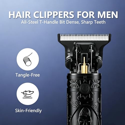 Saoilli 2 Pack Beard Trimmer for Men, Zero Gapped T-Blade Clippers, Cordless