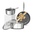 Stainless Steel Cookware Set with Nonstick Frying Pan and Saucepans - Silver, 5 Pieces