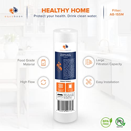 20 Pack 5 Micron 10x2.5 Water Filter Cartridges Sediment & Carbon Replacement Set