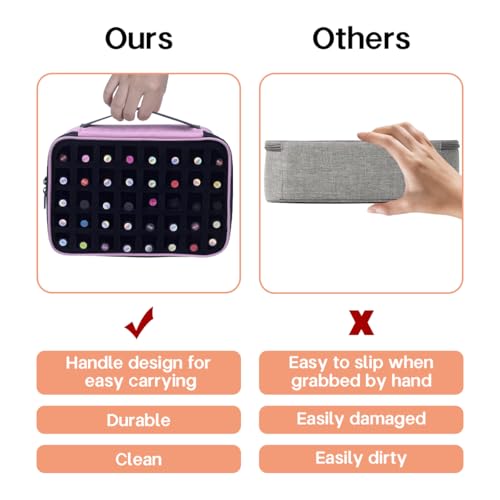 Pink 2-Pack Small Clear Nail Polish Organizer Holds 80 Bottles - Travel & Storage