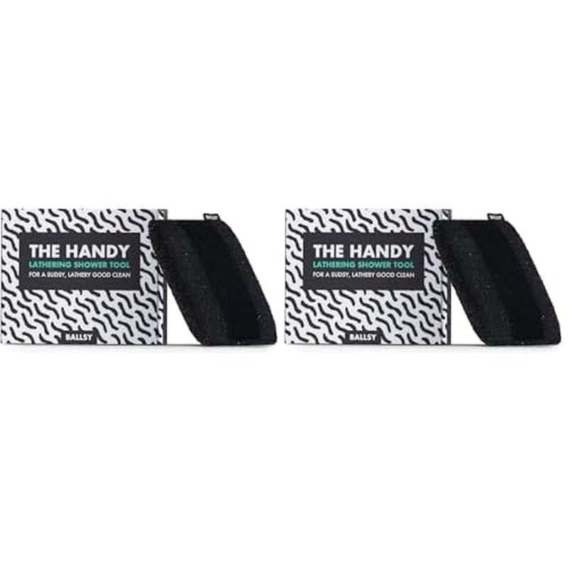 Ballsy Handy Shower Tool - Sponge for Generating Extra Suds, with Gently Exfoliating Design (Pack of 2)