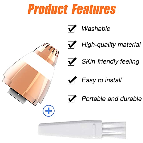 Flawless Replacement Heads for Flawless Hair Remover, 4 Pieces Replacement Blades for Finishing Touch Flawless Facial Hair Remover with 2 Cleaning Brushes