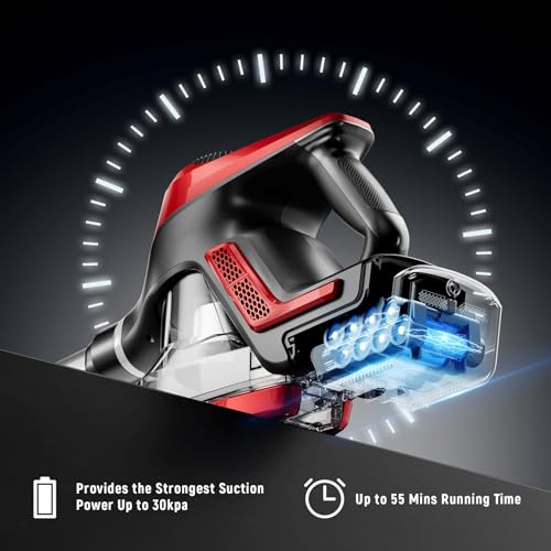 Cordless Stick Vacuum Cleaner 45Kpa Max Suction Handheld Pet Hair Floor Car