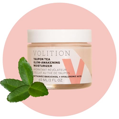 Volition Beauty Yaupon Tea Glow-Awakening Moisturizer with Bakuchiol + Hyaluronic Acid | Caffeinated Facial Cream Energizes Tired Skin | Natural Retinol Alternative Reduces Look of Wrinkles (2 fl oz)