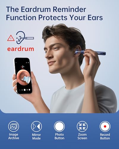 JEGOAT Midnight Blue 1296P HD Ear Wax Removal Camera with Smartphone App