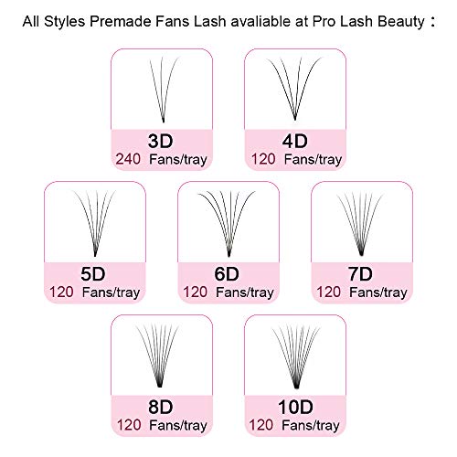 Premade Volume Eyelash Extensions 5D-C-0.07-18 Short Stem Premade Fans Eyelash Extensions 9 to 20 mm Pre made Lash Fans 3D 5D 7D Volume Lash Extensions .07 .10 C D Curl(5D-C-0.07,18mm)