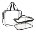 2 Pieces Clear Cosmetic Bags Waterproof Toiletry Bags with Zippers, Reusable Travel Makeup Bag Storage Carry-on Pouch for Travel, Bathroom