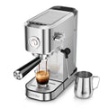 XIXUBX Silver Espresso Machine with Milk Frother - 20-Bar, Steam Wand, Compact