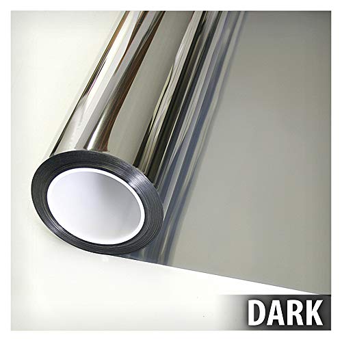 Buydecorativefilm Exterior Window Privacy Film Silver 36in x 14ft - Daytime Mirror Silver Sun Control