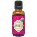 US Organic 100% Pure Geranium Essential Oil - USDA Certified Organic, Steam Distilled - W/Euro droppers (More Size Variations Available) (30 ml / 1 fl oz)