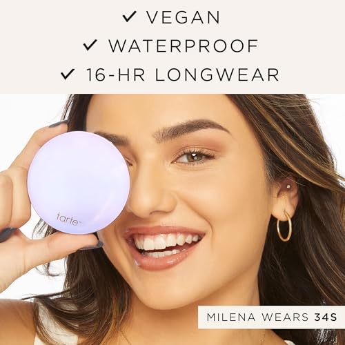 tarte face tape pressed powder ? Medium-Coverage Waterproof Powder with Hyaluronic Acid, Snow Mushroom & Peptides to Smooth & Set Makeup, Lightweight, Vegan & Cruelty Free