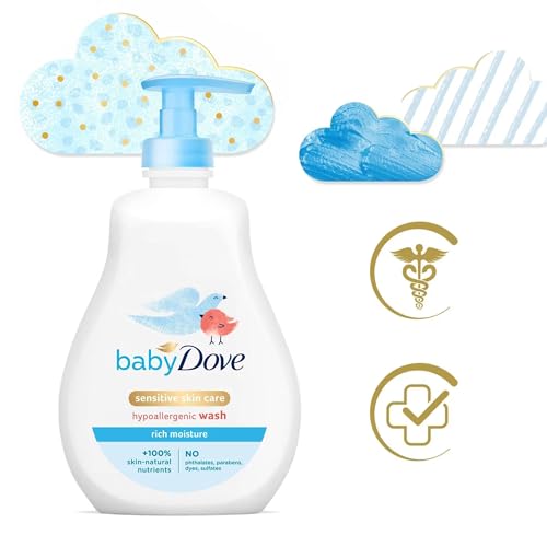 Baby Dove Sensitive Skin Baby Body Wash 3-Pack - Hypoallergenic & Gentle for Newborns