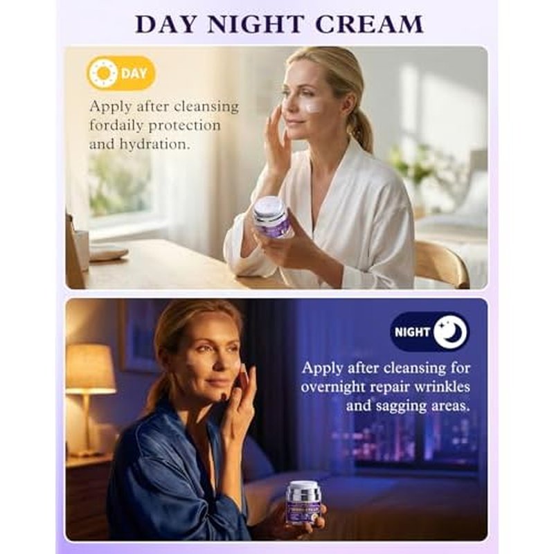 Firming Face & Neck Cream - 7% Hyaluronic Acid & Retinol - Anti-Aging Collagen Moisturizer for Mature Women, Day & Night Formula 1.7 oz
