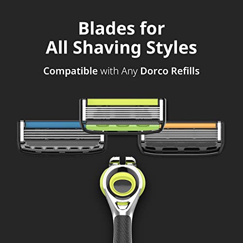 Dorco Pace 6 Pro 3D Motion Razor System - 1 Handle + 9 Cartridges, Pack of 10