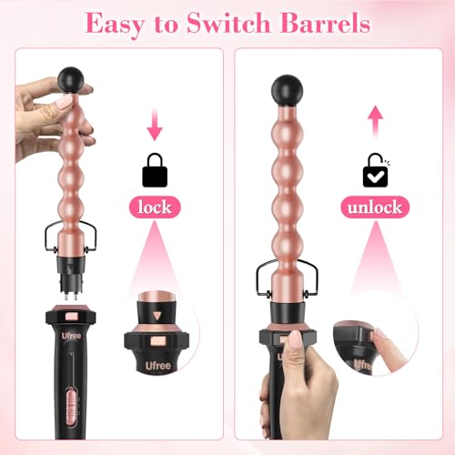 7-in-1 Curling Iron Set with Interchangeable Ceramic Barrels & Flat Iron
