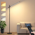 Nintiue Black LED Corner Floor Lamp - 360° Rotating Head, Dimmable 3000K-6000K, Remote Control, 67
