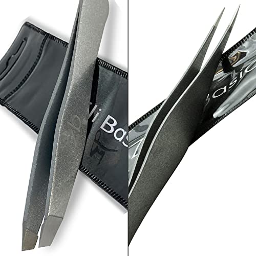 Tweezers Set - Surgical Grade Slant & Pointed Tweezers for Eyebrow and Facial Hair Removal Bundle