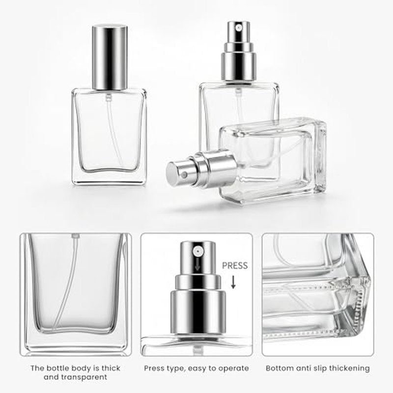 30 Pack 15 ML Glass Perfume Bottles Clear Portable Perfume Spray Bottle Empty Perfume Container Travel Refillable Mini Fine Mist Sprayer Atomizer (80 Pcs Labels, 10 Funnels, 10 Dropper, 10 Dispenser)