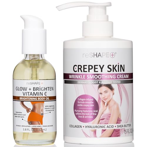 Reshape+ Crepey Skin Wrinkle Smoothing Cream + Vitamin C Brightening Body Oil Set