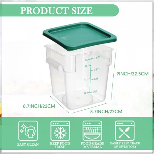 Green Food Storage Container 8 Qt Set with Lids - Kitchen Organization