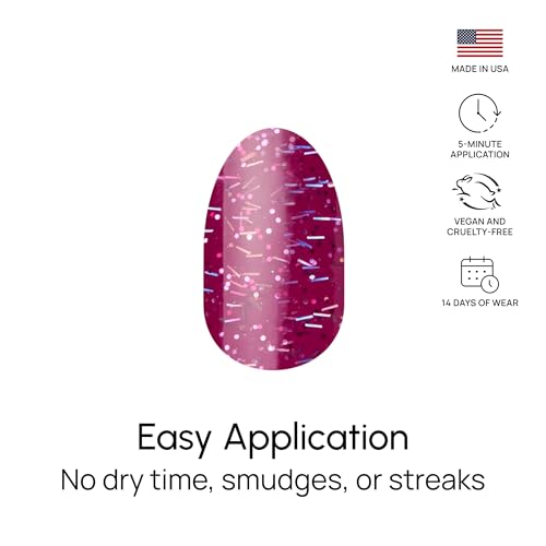 Color Street Divine Matter Nail Strips - 16 Double-Ended, Boysenberry Glitter