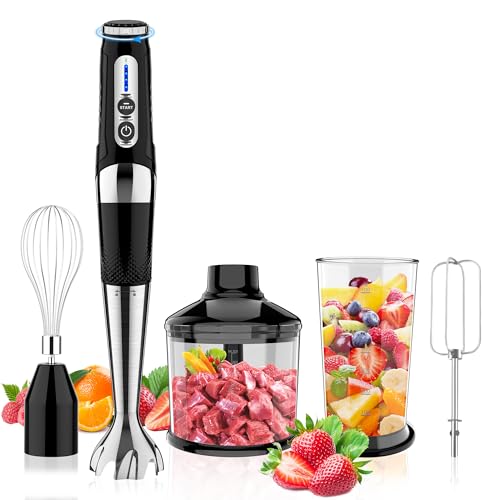 Toogel 4-in-1 Cordless Immersion Blender Set with 21-Speed, Black