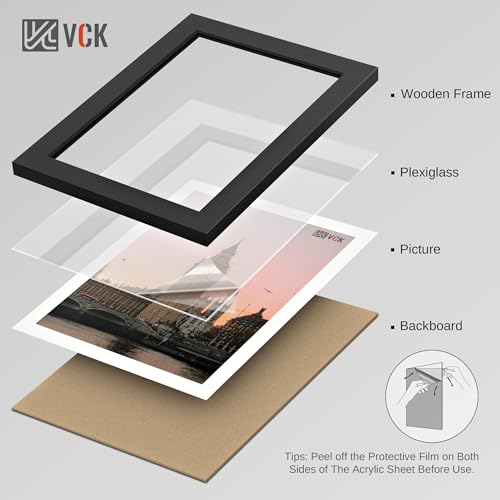 Black 18x24 Wall Poster Frames Set of 3 - Solid Wood Picture Frames