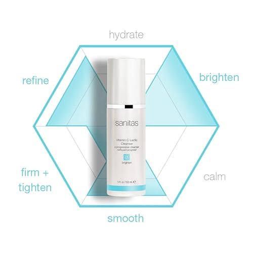 Sanitas Skincare Vitamin C Lactic Cleanser, Complexion Renewing, Active Cleanser, Lactic Acid, 5 Ounces