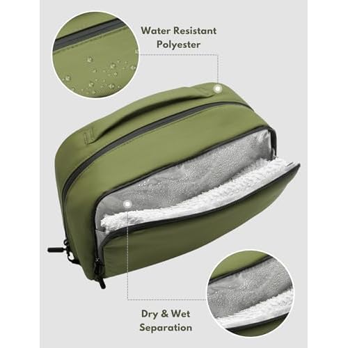 Large Hanging Travel Toiletry Bag for Men Women, 6L Dopp Kit Wide Open Cosmetic Makeup Bag Water-resistant Bathroom Shower Bags for Toiletries, Grooming, Shaving Organizer Bag