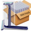 Disposable Razors Bulk Pack of 300 Twin Blade Safety Shavers for Men & Travel - Blue - Variation 1 Count