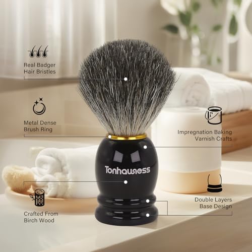 5-in-1 Men's Shaving Kit with Black Handle - Badger Brush, Safety Razor, Bowl & Goat Milk Soap
