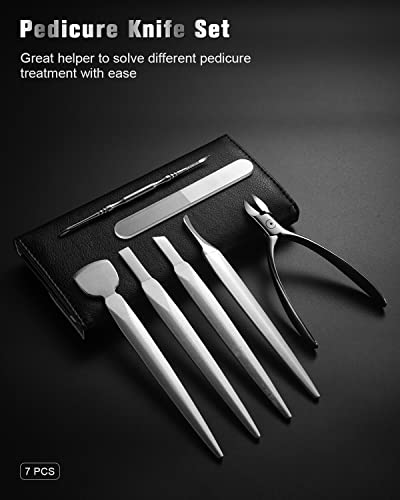 FERYES 7PCS Pedicure Tool Kit - Ingrown Toenail Removal & Foot Grooming Set