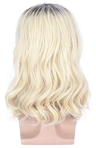 Karlery Adult 70s 80s Rocker Mullet Wig Long Wave Blonde & Dark Costume Hair