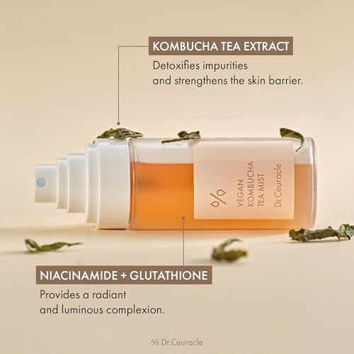 Vegan Kombucha Tea Face Mist - Hydrating Skin Spray with Niacinamide & Probiotics