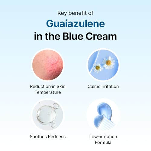 DearKlairs Blue Calming Cream 2.11oz Face Moisturizer for Redness & Irritation Relief