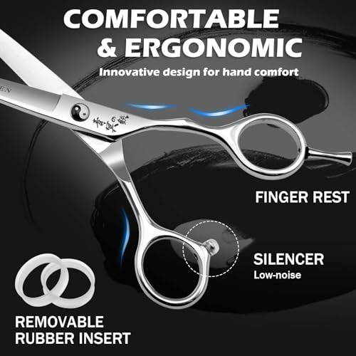 SEIMEIKEN 6-Inch Japanese 440C Hair Scissors Professional Shears Sliver-1pc