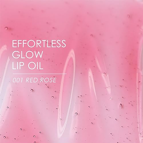 Glowiest Effortless Glow Lip Oil 001 Red Rose Hydrating & Plumping Lip Gloss