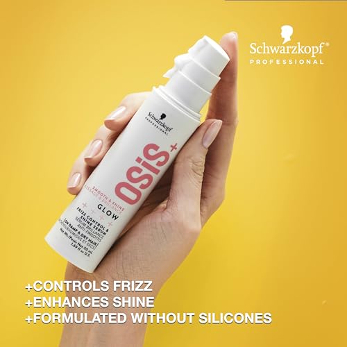 Osis+ Glow Anti-Frizz Hair Serum 1.69 oz – Lightweight Humidity Shield