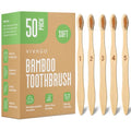50 Pack Bamboo Toothbrushes for Adults - Soft Bristles, Eco-Friendly & Recyclable