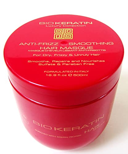 Anti-Frizz Hair Mask with Keratin & Shea Oil - Nourishing Smoothing Treatment, 16.9 fl oz