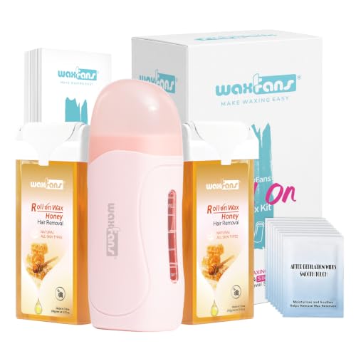Waxfans Roll-On Waxing Kit for Hair Removal - Honey, All Skin Types